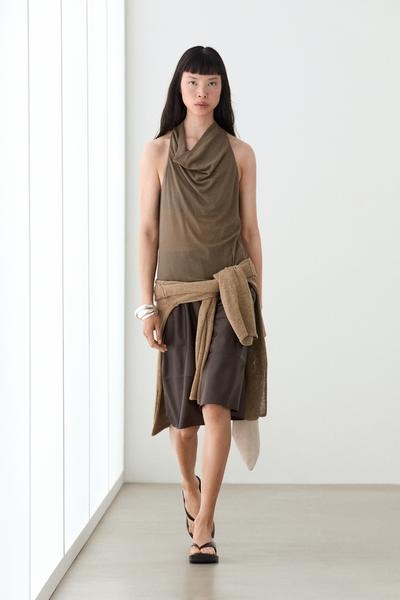 Massimo Dutti Легкий топ с холтером из хлопка
