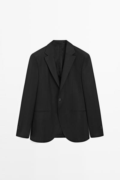 Massimo Dutti Пиджак приталенного кроя из 100% льна