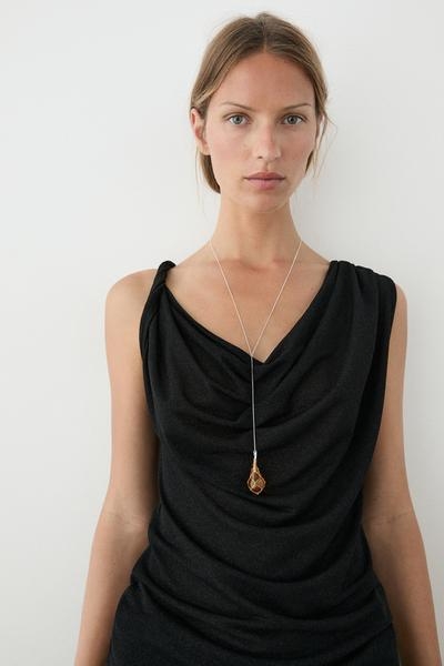Massimo Dutti Ожерелье с стеклянным капелькой