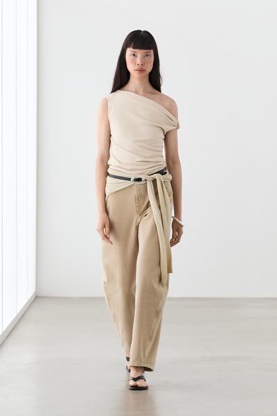 Massimo Dutti Топ с асимметричным падающим рукавом
