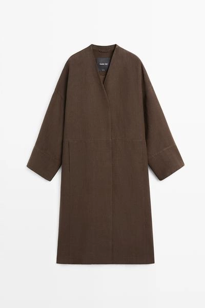 Massimo Dutti Пальто тренч из 100% льна