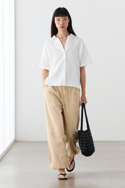 Massimo Dutti Рубашка с короткими рукавами из 100% льна купить с доставкой.