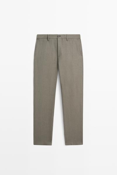 Massimo Dutti Брюки прямого кроя из 100% льна купить с доставкой.