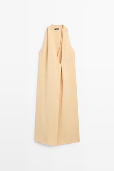 Massimo Dutti Платье миди с деталями на пуговицах купить с доставкой.