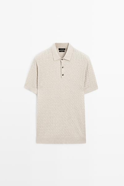 Massimo Dutti Поло из кабельного вязания 100% хлопка