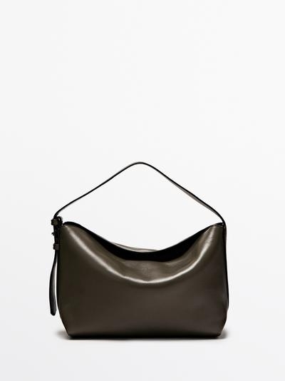 Massimo Dutti Сумка через плечо из натуральной кожи нубук купить с доставкой.