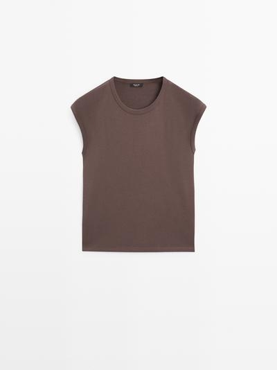 Massimo Dutti Майка без рукавов из 100% хлопка