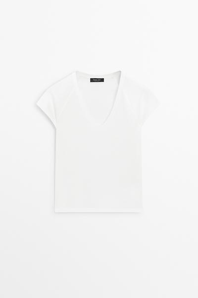 Massimo Dutti Футболка из 100% мерсеризированного хлопка