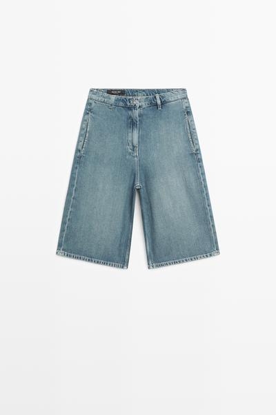 Massimo Dutti Длинные денимовые бермуды