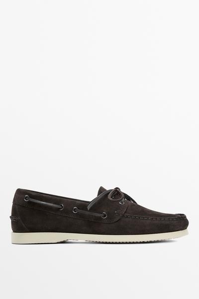 Massimo Dutti Туфли палубные из кожи купить с доставкой.