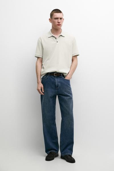 Massimo Dutti Поло из 100% хлопка с короткими рукавами купить с доставкой.