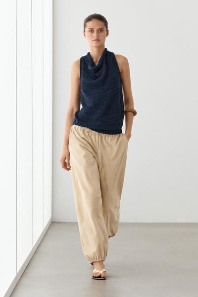 Massimo Dutti Трикотажный топ с драпировкой на горловине