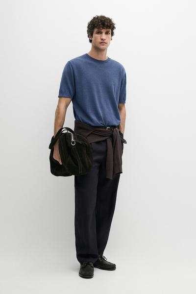 Massimo Dutti Легкая вязаная футболка из 100% льна