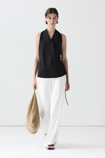 Massimo Dutti Топ с драпировкой и корсетным поясом