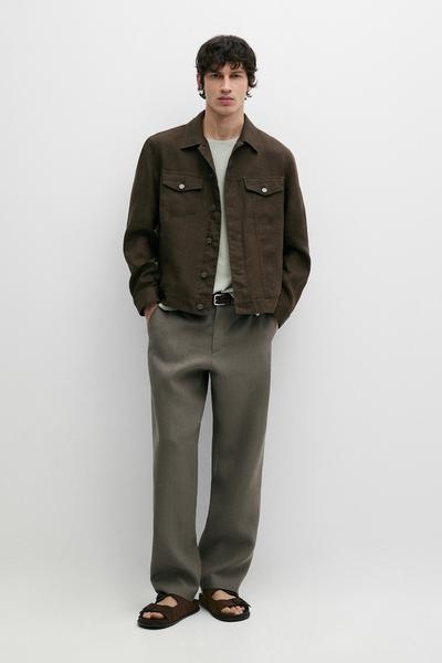 Massimo Dutti Кардиган из 100% льна с карманами