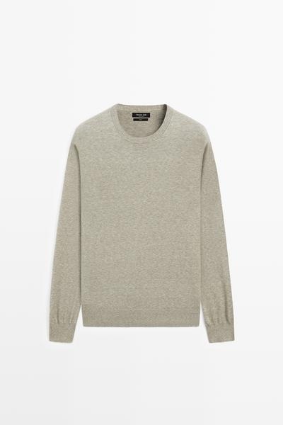 Massimo Dutti Свитер из тонкого вязаного 100% хлопка с круглым вырезом купить с доставкой.