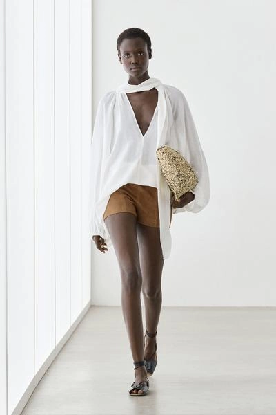 Massimo Dutti Замшевые шорты с деталями шва