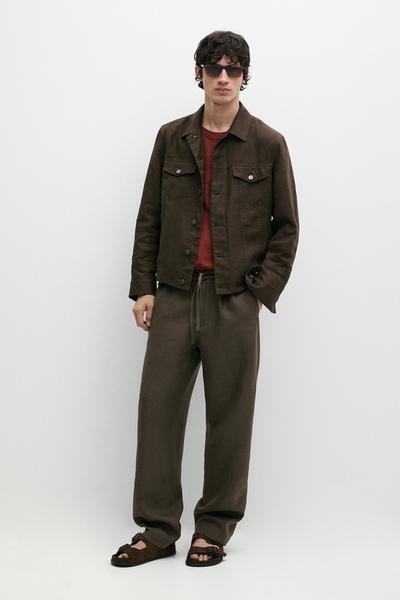 Massimo Dutti Льняные брюки с мелким узором купить с доставкой.