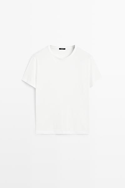 Massimo Dutti Футболка с коротким рукавом из 100% хлопка