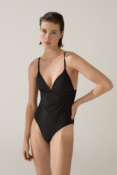 Massimo Dutti Купальник с блестящими треугольниками купить с доставкой.
