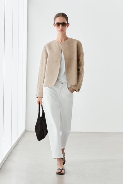 Massimo Dutti Бомбер с деталями из меланжевой ткани купить с доставкой.