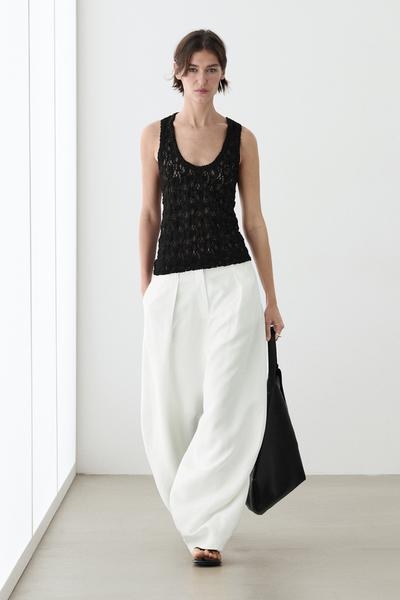 Massimo Dutti Топ с кружевным воротником купить с доставкой.
