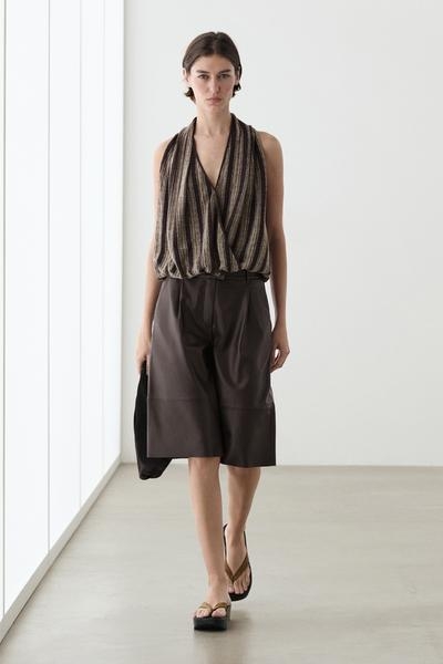 Massimo Dutti Топ с запахом и полосками