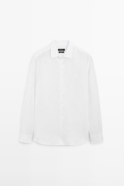 Massimo Dutti Рубашка из хлопка EXTRA FINE REGULAR FIT купить с доставкой.