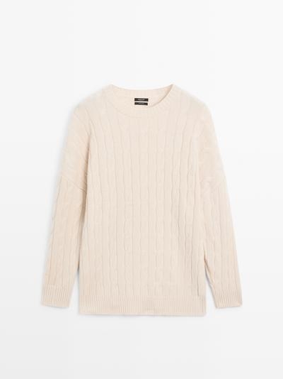Massimo Dutti Свитер с косами из 100% кашемира купить с доставкой.