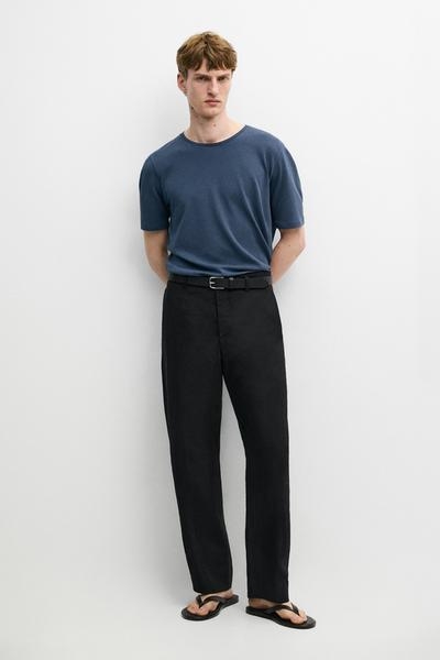 Massimo Dutti Футболка с короткими рукавами из льняной смеси купить с доставкой.