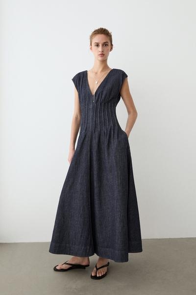 Massimo Dutti Джинсовое миди-платье