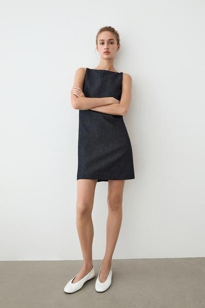 Massimo Dutti Джинсовое мини-платье купить с доставкой.