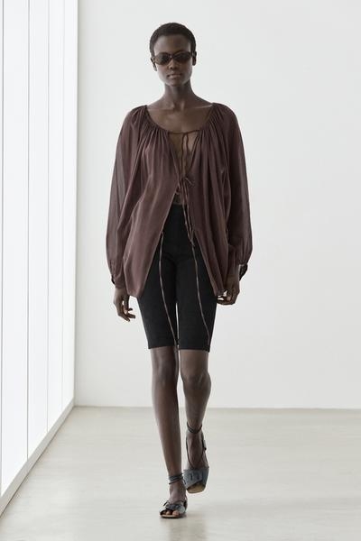 Massimo Dutti Рубашка сборками из плотной ткани