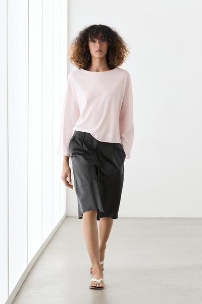 Massimo Dutti Трикотажный пончо-свитер из хлопковой смеси