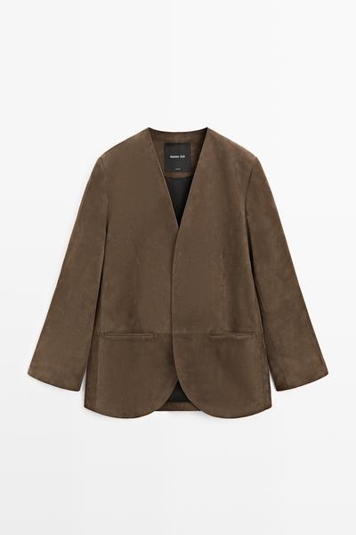 Massimo Dutti Замшевый кожаный пиджак