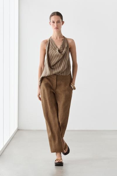 Massimo Dutti Брюки 100% льна в посадке бочонок