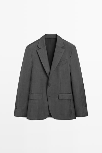 Massimo Dutti Пиджак в полоску из 100% шерсти