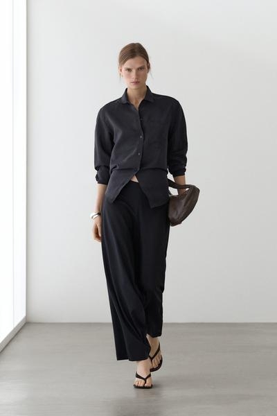 Massimo Dutti Рубашка из потокового технического шелка купить с доставкой.