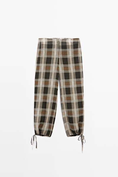 Massimo Dutti Брюки саруэль в клетку