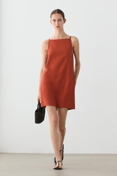Massimo Dutti Платье-мини с бретелями купить с доставкой.