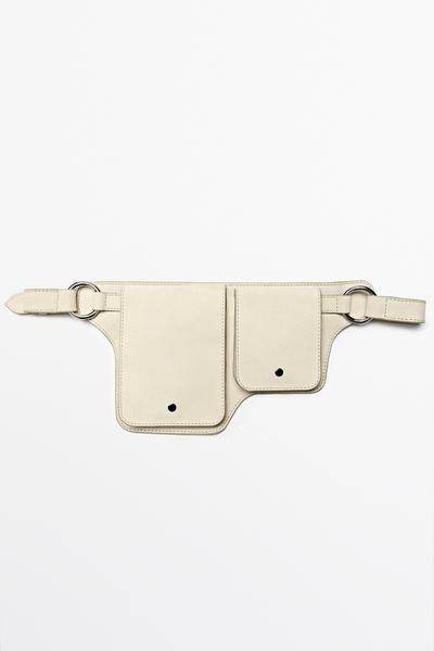 Massimo Dutti Барсетка из натуральной и искусственной кожи с двумя отделениями