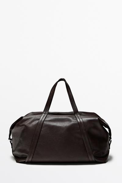 Massimo Dutti Дорожная сумка из кожи наппа