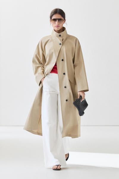 Massimo Dutti Тренч с высоким воротником из 100% хлопка