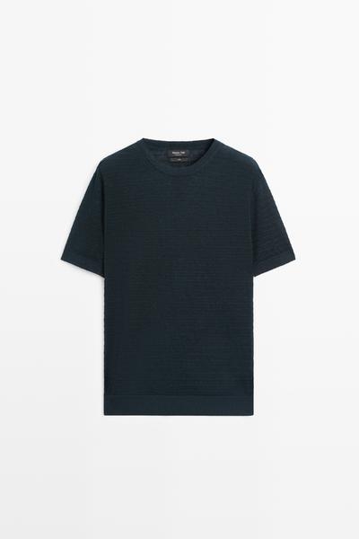 Massimo Dutti Свитер из 100% льна с коротким рукавом
