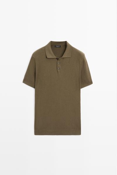 Massimo Dutti Поло свитер с коротким рукавом из 100% хлопка
