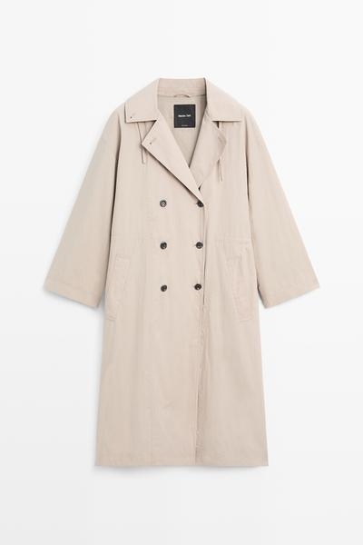 Massimo Dutti Технический тренч из хлопковой смеси купить с доставкой.