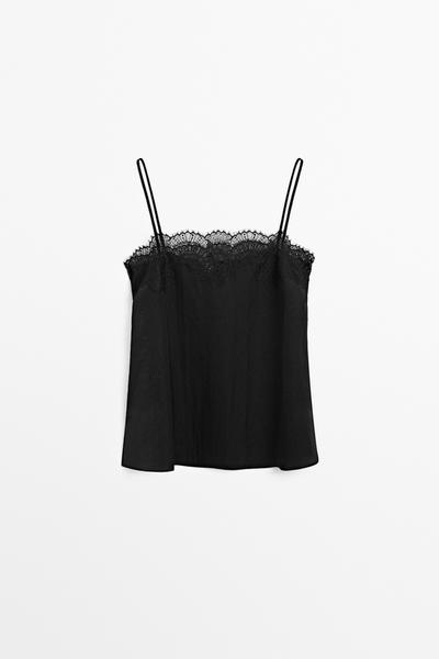 Massimo Dutti Топ-боди из кружева с оборками купить с доставкой.