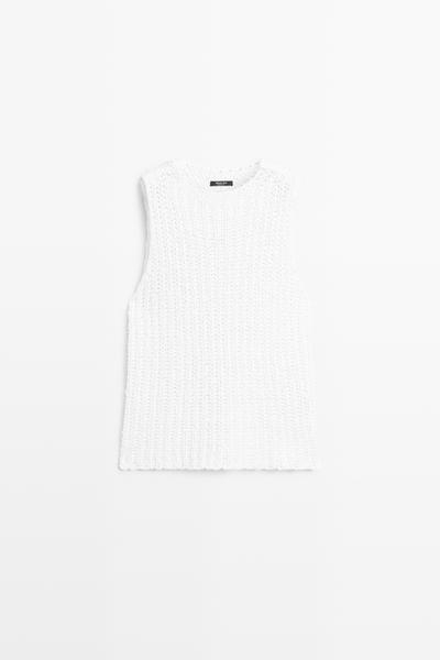 Massimo Dutti Вязаный топ из хлопковой смеси купить с доставкой.