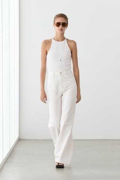 Massimo Dutti Джинсы с высокой талией и широкими брючинами купить с доставкой.