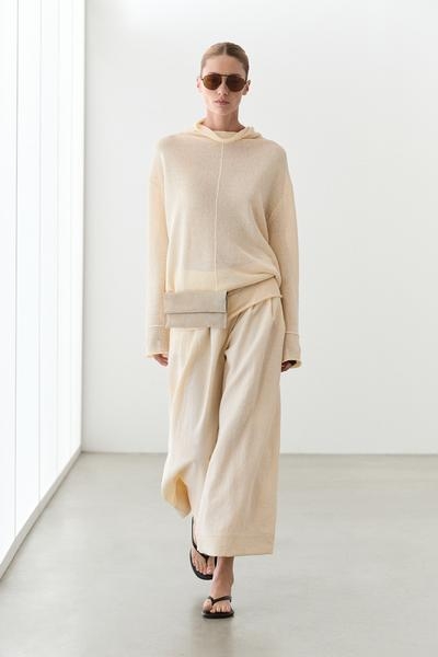 Massimo Dutti Хлопковый джемпер с ажурной вышивкой